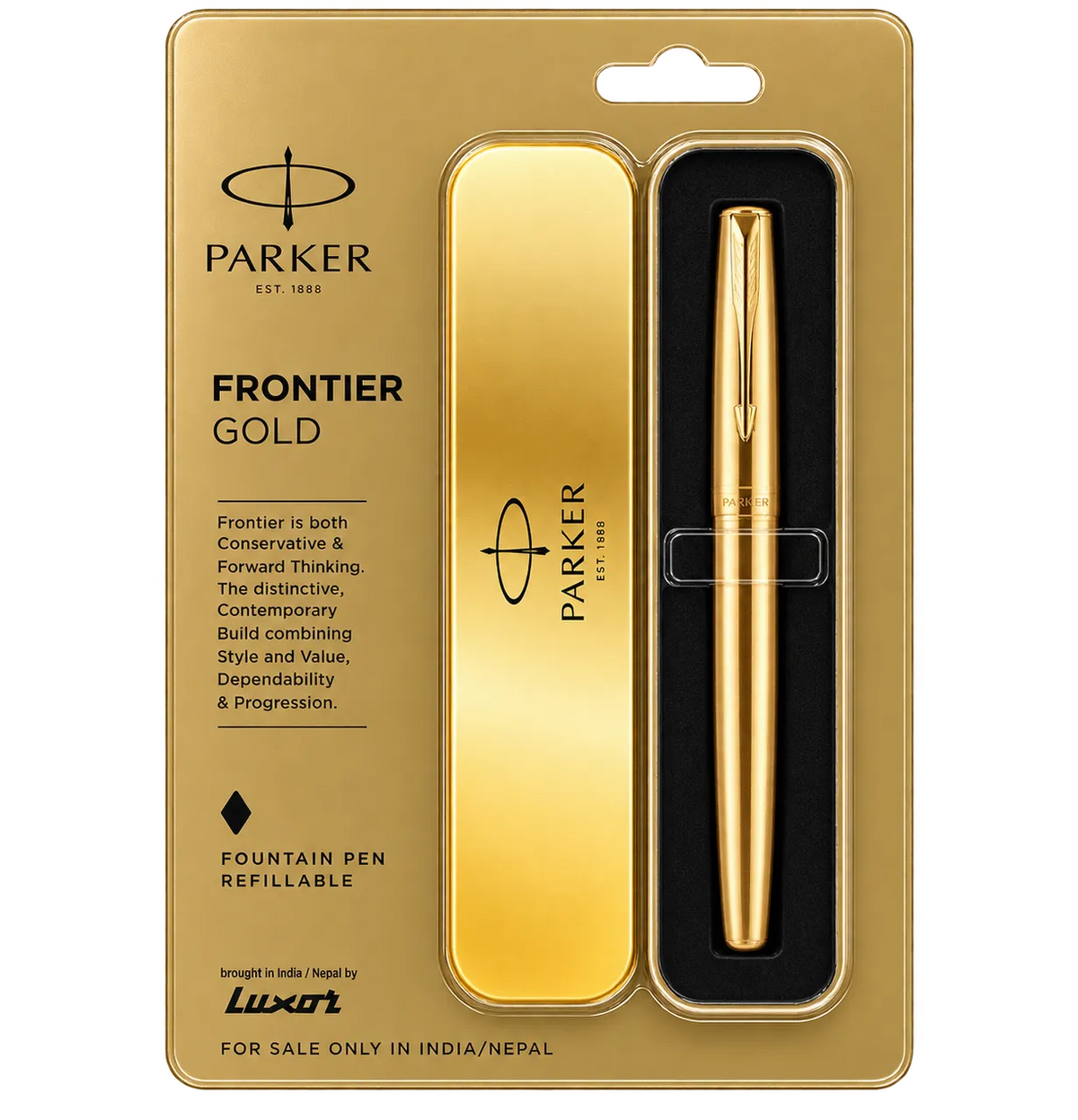 PARKER Frontier Gold Fountain Pen Fine Nib