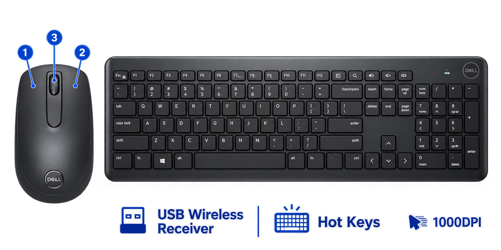 Dell KM3322W Keyboard and Mouse