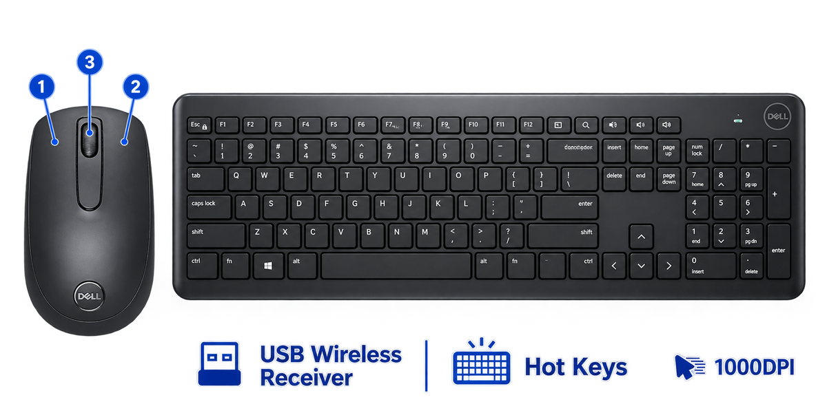 Dell KM3322W Keyboard and Mouse