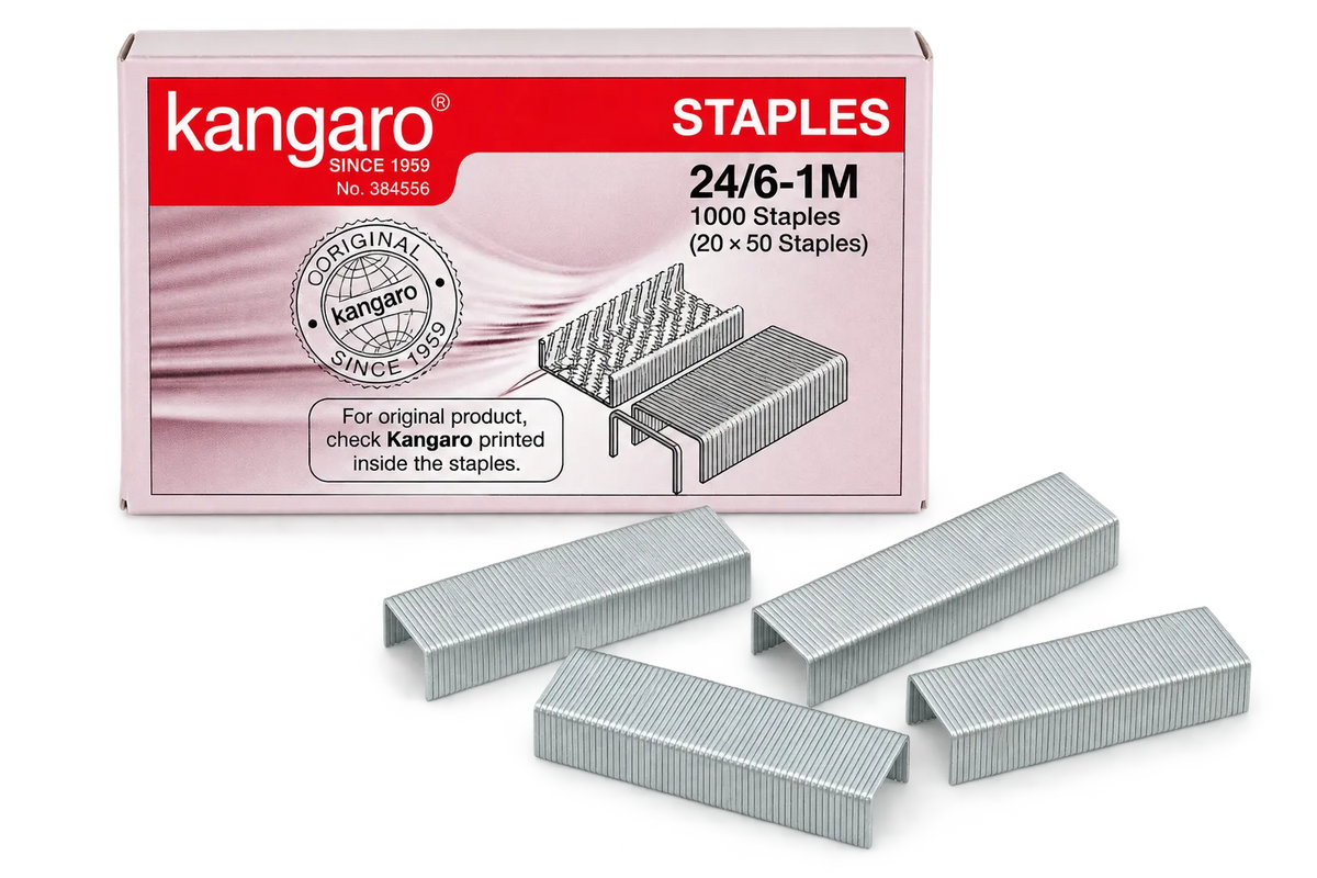 Kangaro 24/6-1M Staples – 1000 Heavy-Duty Office Stapler Pins