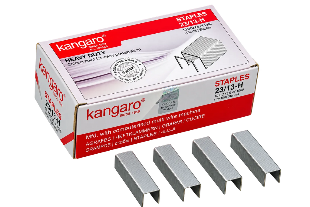 Kangaro 23/13-H Heavy Duty Staples – 1000 Staples | 13mm Staple Pins