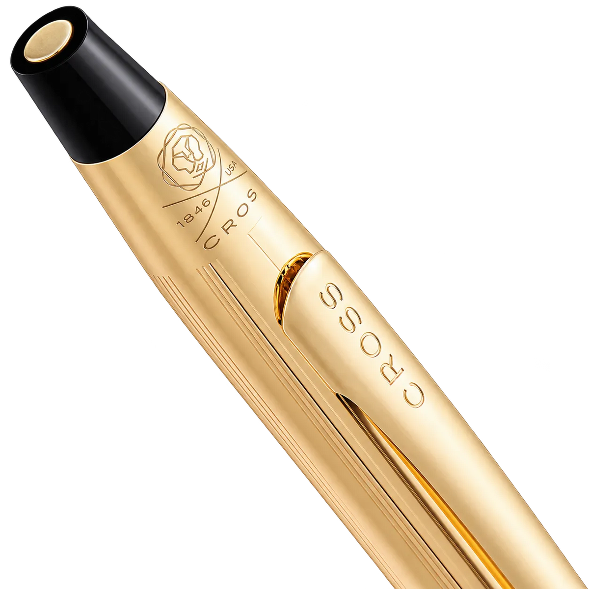 Cross edge titanium 23kt gold plate pen