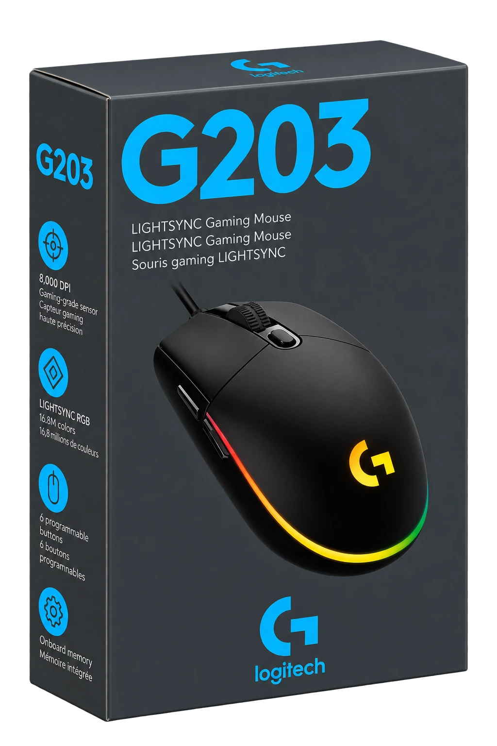 Logitech G203 LIGHTSYNC RGB 6 Button Gaming Mouse