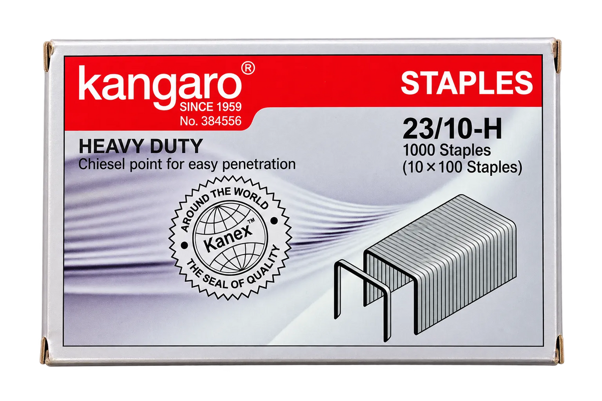 Kangaro 23/10-H Heavy Duty Staple Pins – 10 Boxes × 1000 Staples