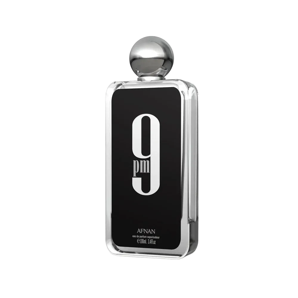 Perfume bottle labeled '9' by Afnan on a light gray background