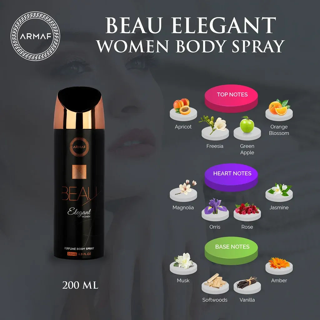 Armaf Beau Elegant Women Perfume Body Spray – 200ml