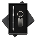 Premium 2-in-1 Metal Pen & Oval Keychain Gift Set