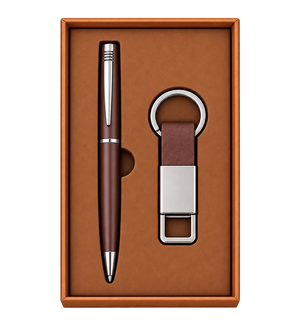 Premium 2-in-1 Metal Pen & Hook Keychain Gift Set