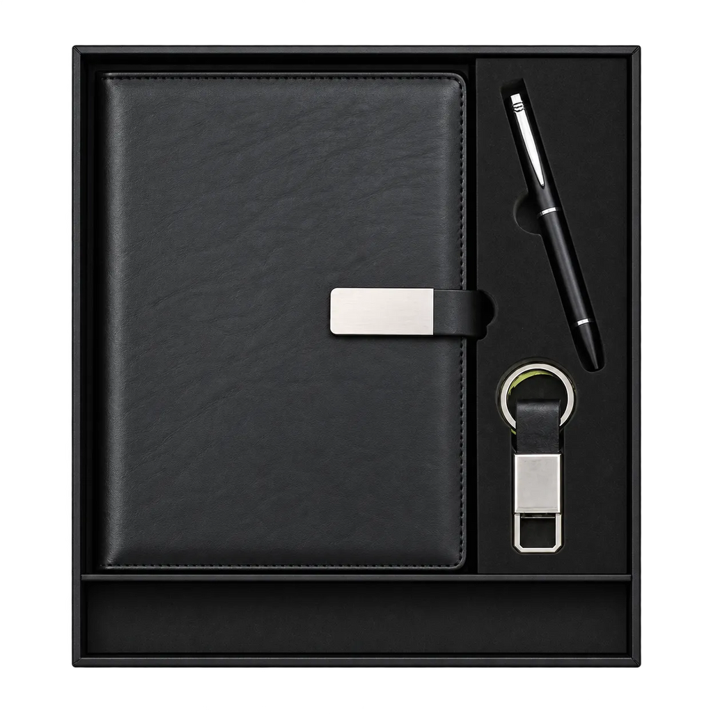 Premium 3-in-1 A5 Diary, Pen & Keychain Gift Set