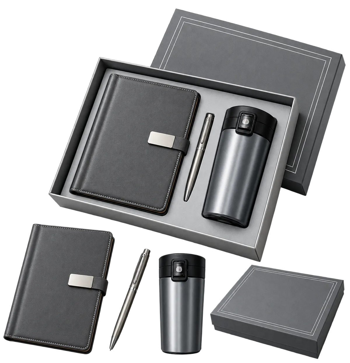 Premium 3-in-1 Diary, Vacuum Mug & Pen Gift Set