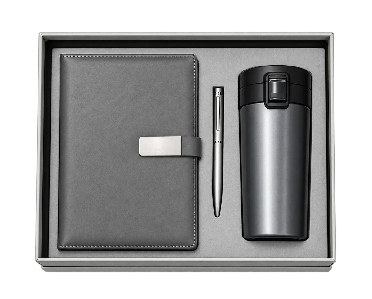 Premium 3-in-1 Diary, Vacuum Mug & Pen Gift Set
