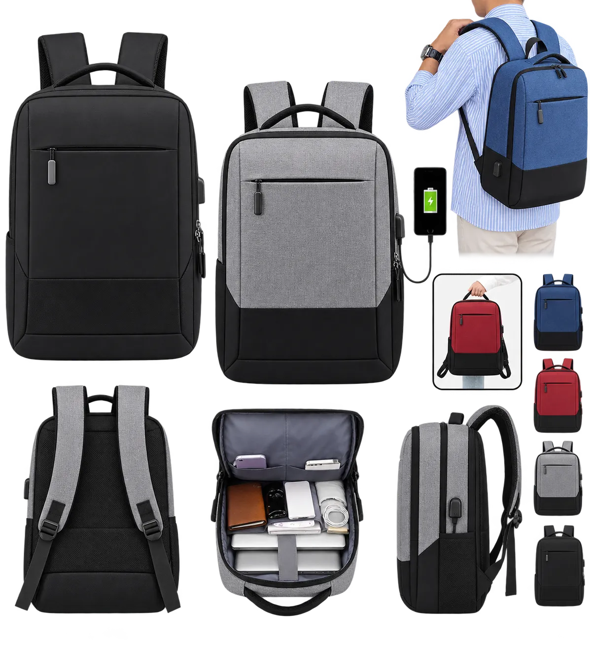 Premium Travel Laptop Backpack with USB Charging Port