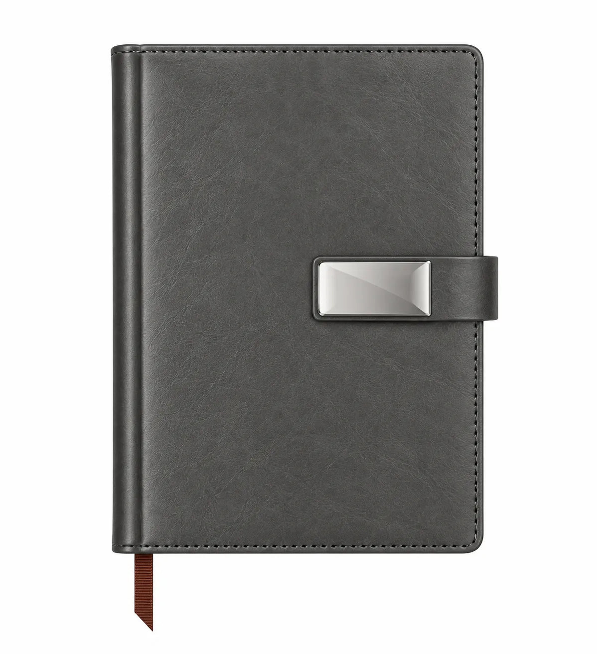 Premium PU Leather Office Notebook Diary With Metal Logo Plate