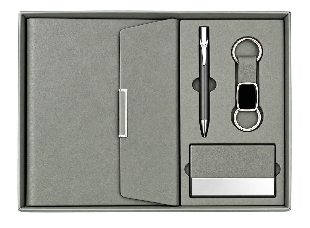 Premium 4-in-1 Executive Diary, Pen, Keychain & Card Holder Set- H977