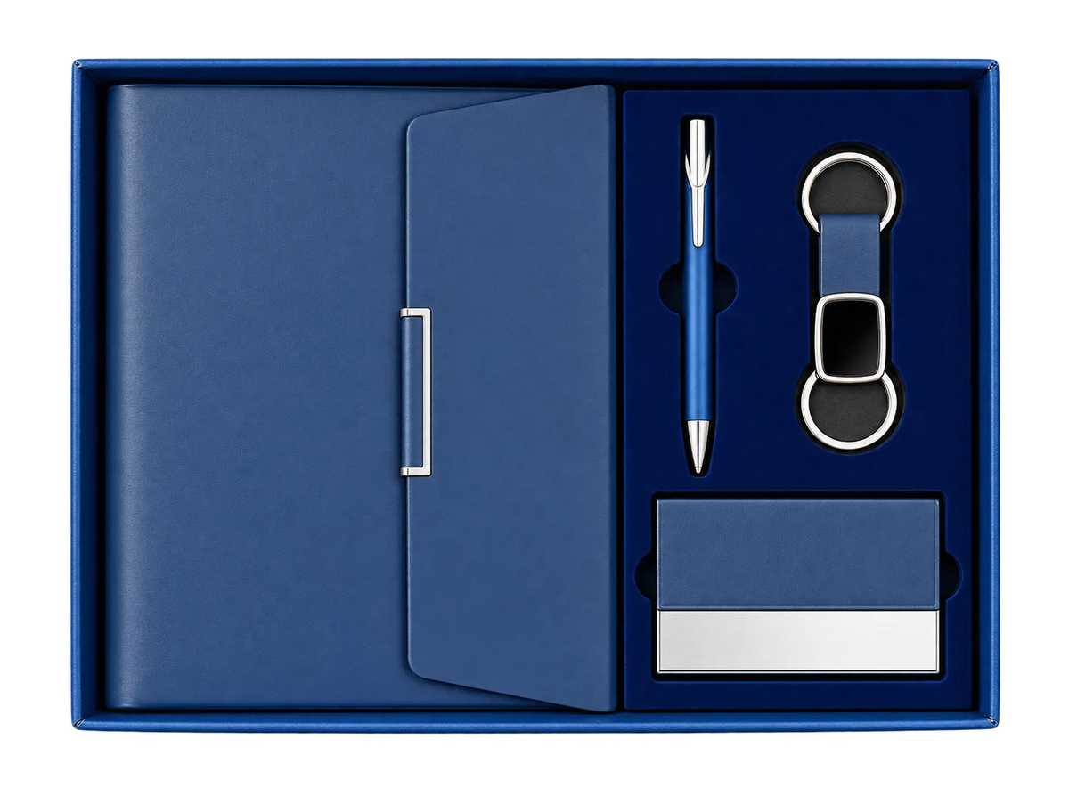 Premium 4-in-1 Executive Diary, Pen, Keychain & Card Holder Set- H977