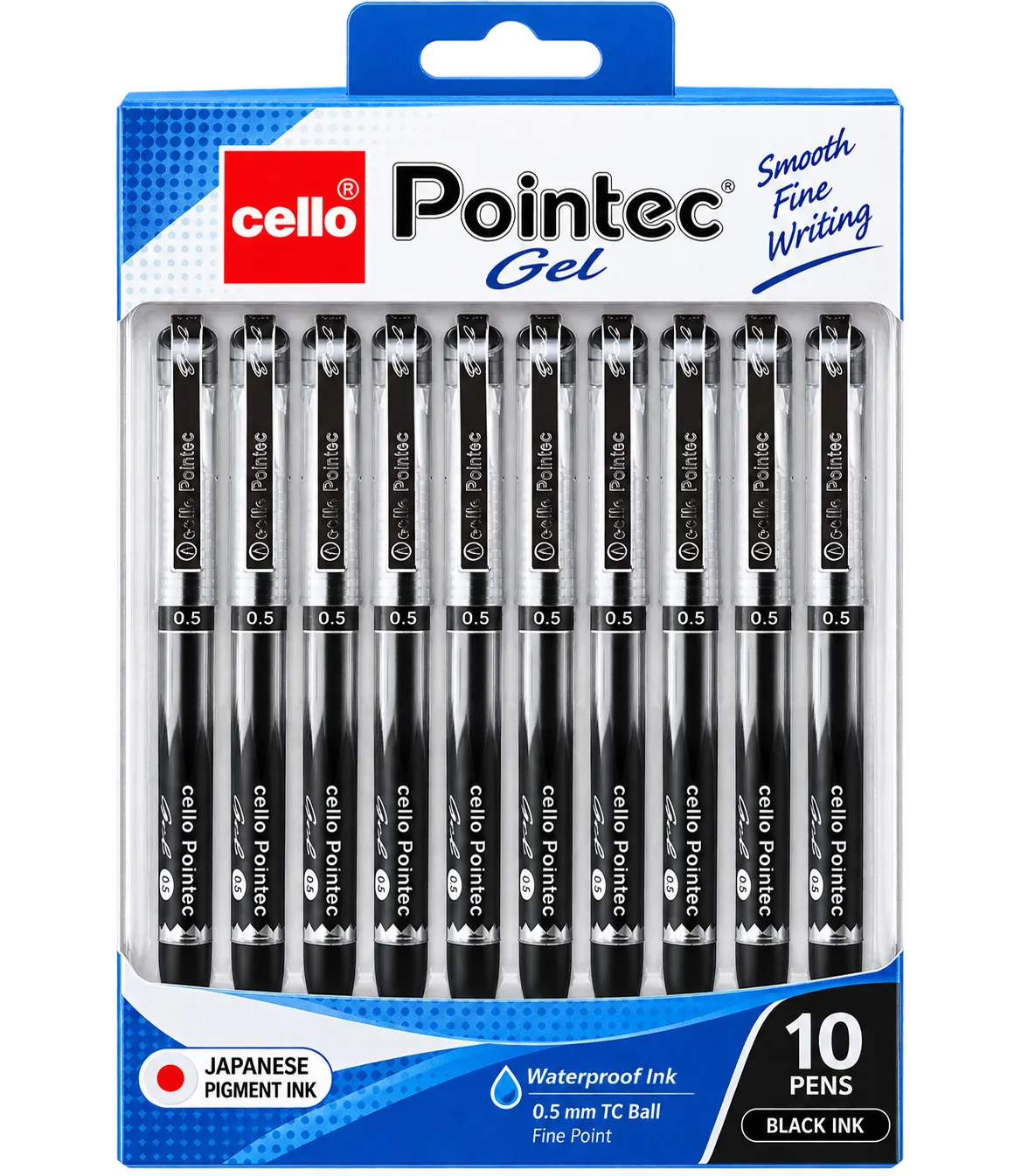 Cello Pointec Gel Pen - Pack of 10