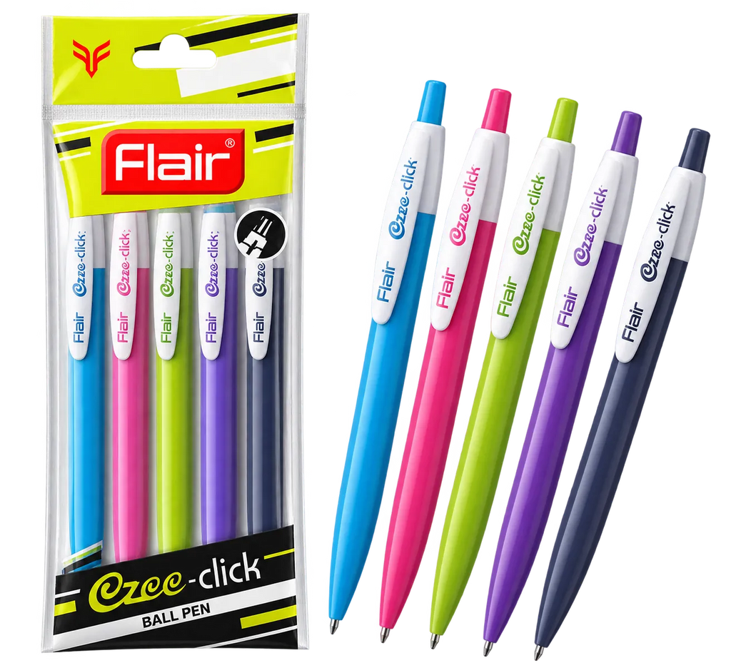 Flair Ezee Click Ball Pens - Pack of 5