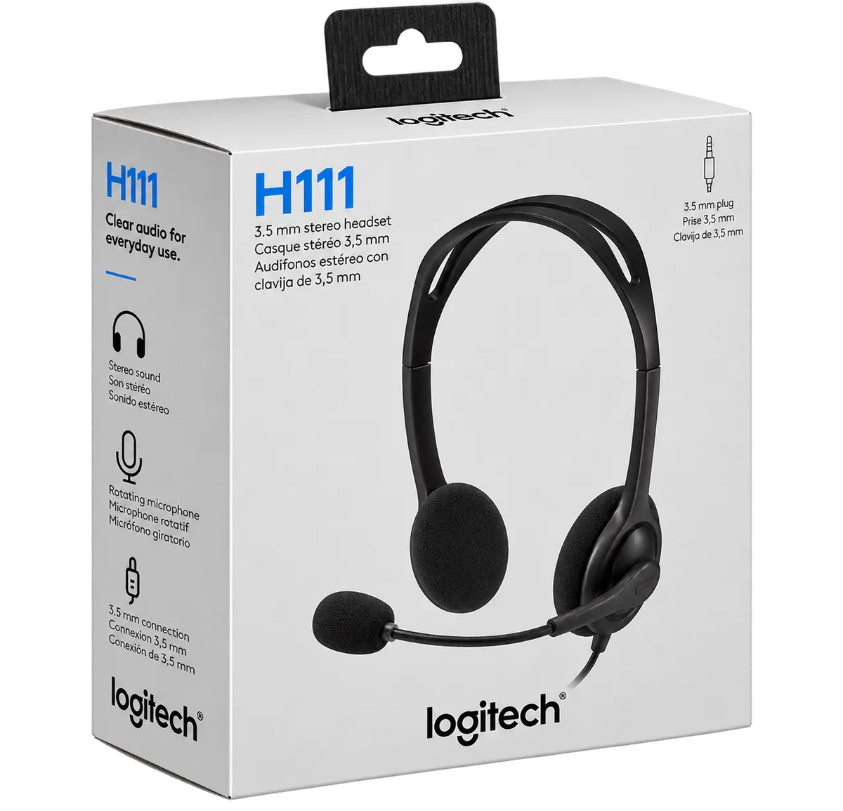 Logitech H111 Wired Stereo Headset with Mic – Black