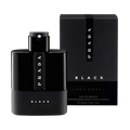 Black Prada Luna Rossa perfume bottle and packaging on a white background