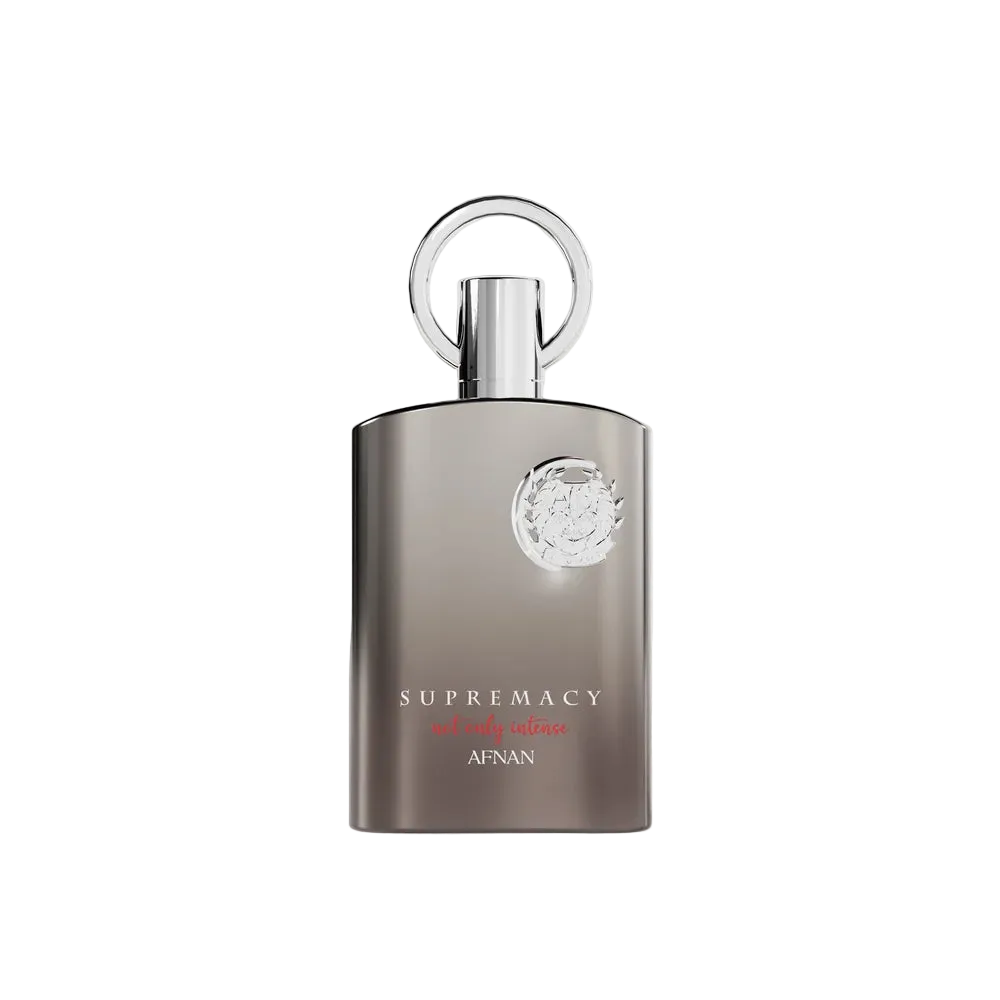 Perfume bottle labeled 'Supremacy' by Afnan on a light gray background
