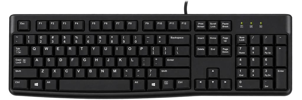 Logitech K120 Wired USB Keyboard – Full-Size Keyboard with Numeric Keypad