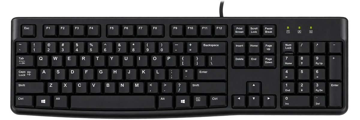 Logitech K120 Wired USB Keyboard – Full-Size Keyboard with Numeric Keypad