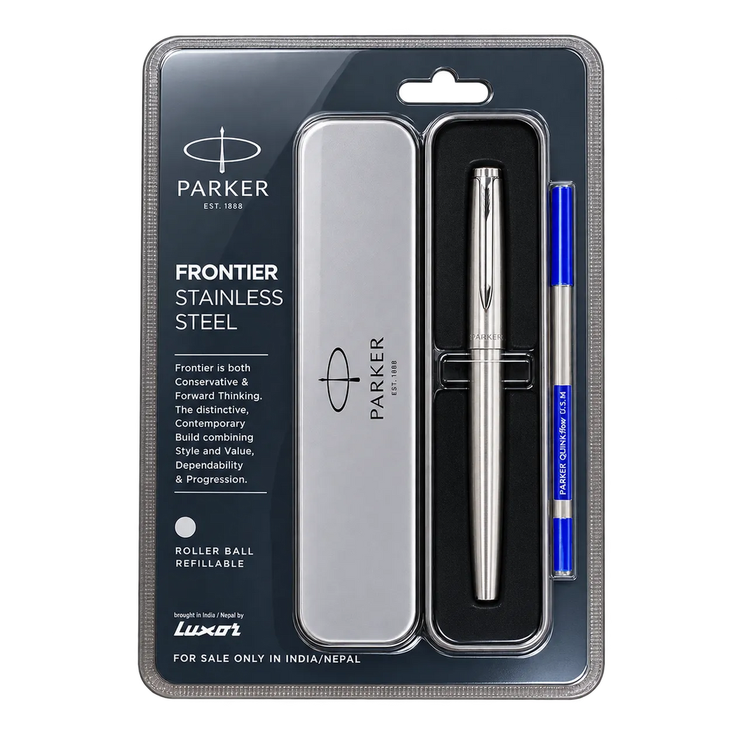 Parker Frontier Stainless Steel Chrome Trim Rollerball Pen