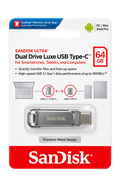 SanDisk Ultra Dual Drive Luxe 64GB USB Type-C Flash Drive