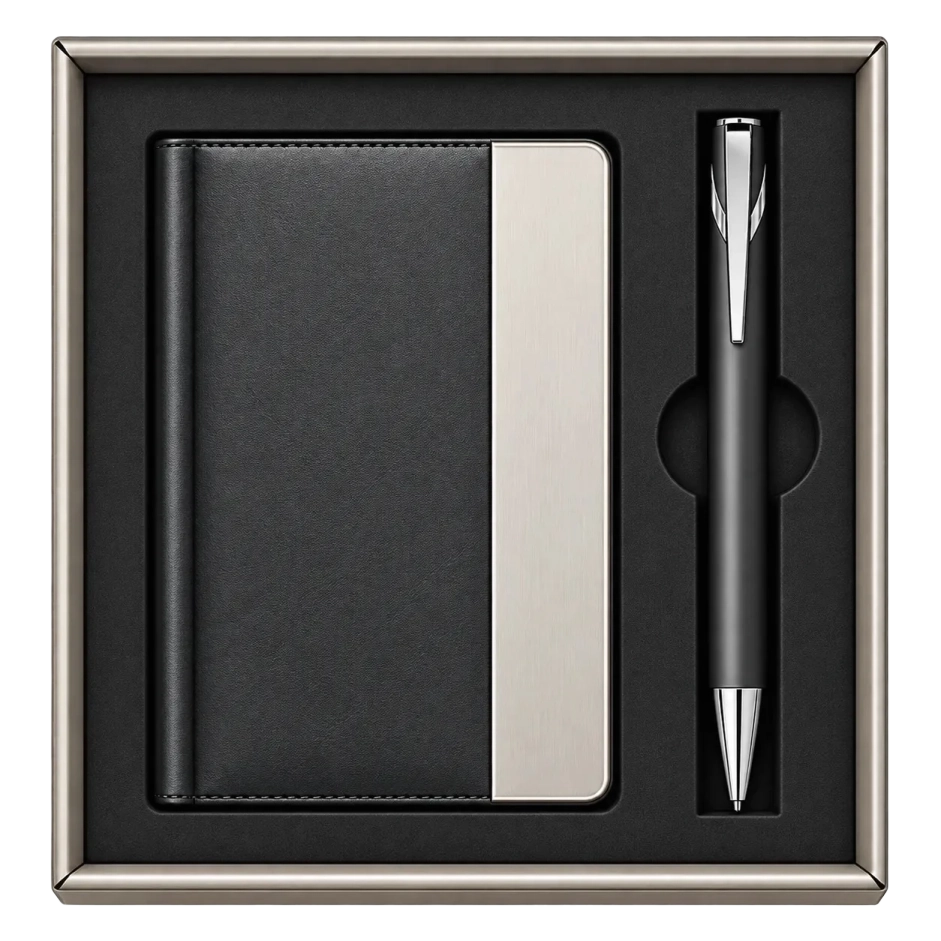 Premium 2-in-1 Metal Pen & Business Card Holder Gift Set