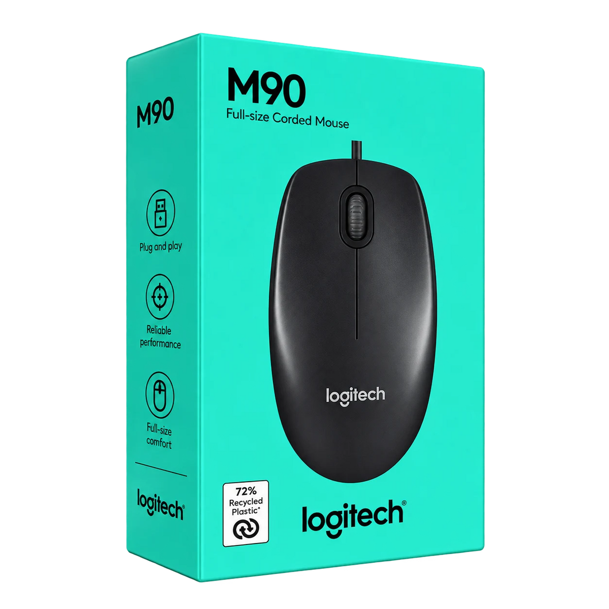 Logitech M90 Wired USB Mouse (Black)