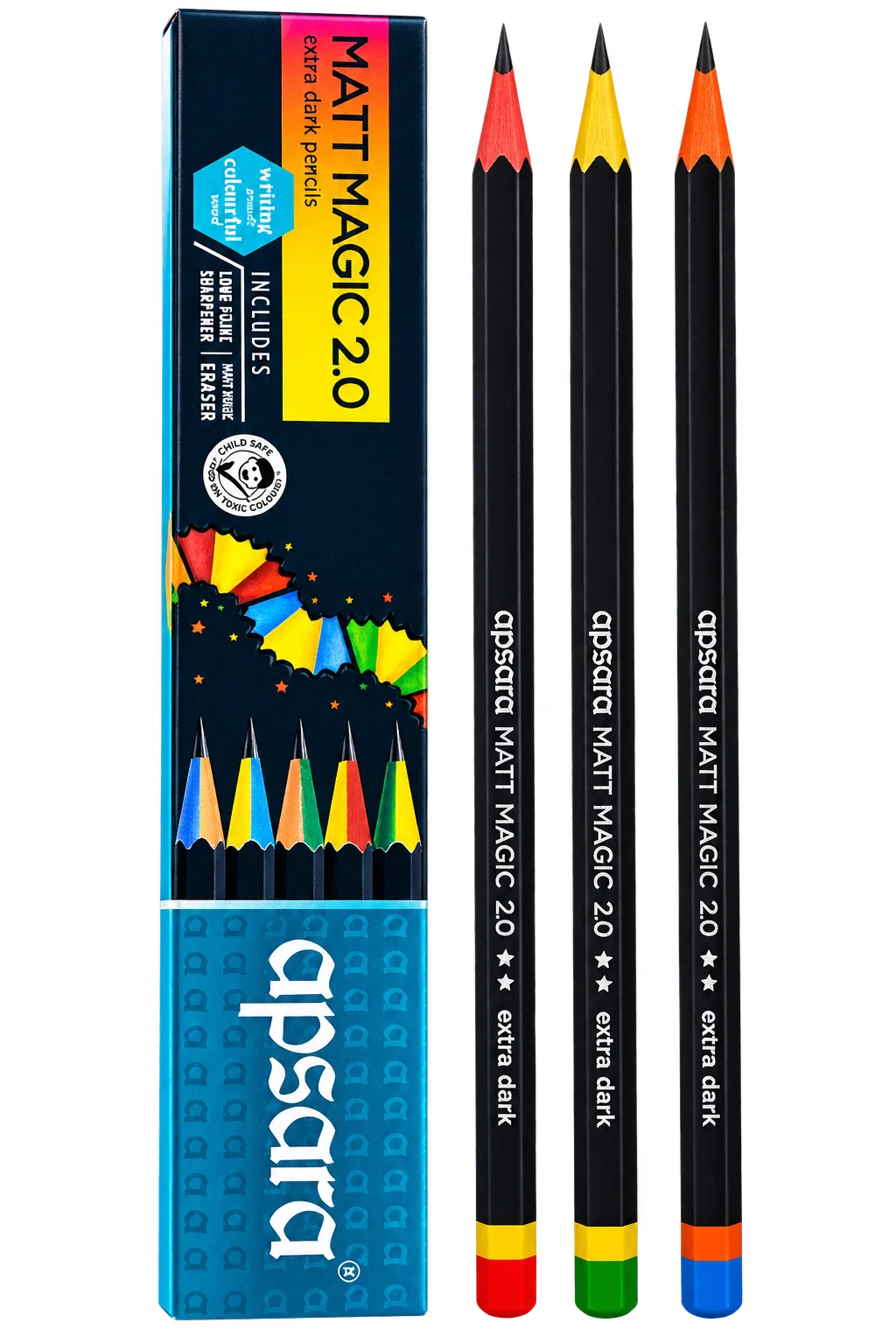 Apsara Matt Magic 2.0 Extra Dark Pencils Pack of 10